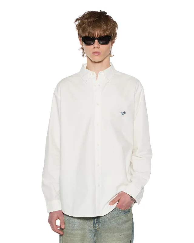Men's Two - Tone Contrast Panel Casual Shirts in White and Navy for a Stylish and Eye - Catching DesignKSIGNATURE BUTTON DOWN LS SHIRT WHITE Men's Two - Tone Contrast Panel Casual Shirts in White and Navy for a Stylish and Eye - Catching DesignKSIGNATURE BUTTON DOWN LS SHIRT WHITE