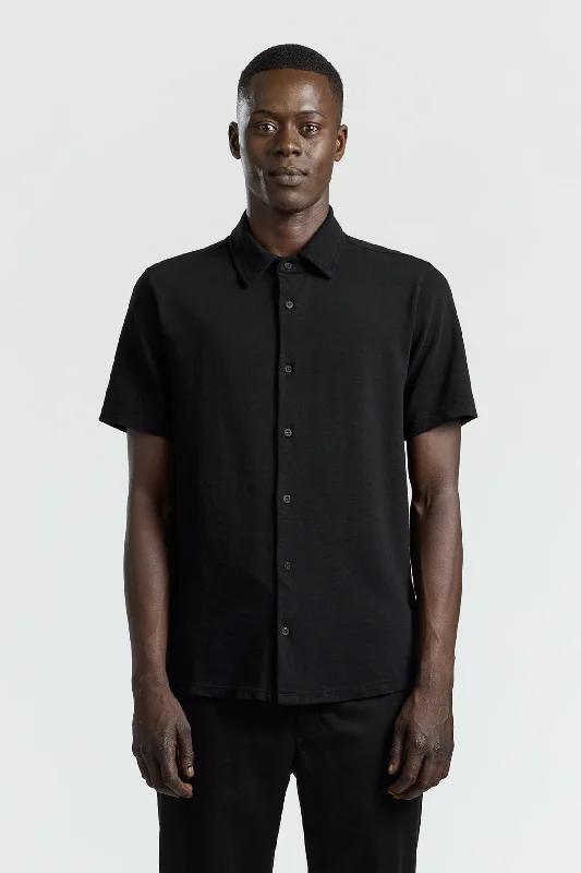 Men's Linen Blend Casual Shirts with Roll - Up Sleeves for a Summer Beach LookPresley Short Sleeve Buttondown