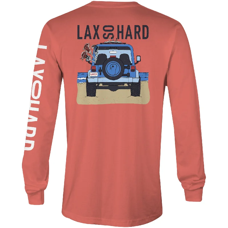 Men's Tailored Fit Checkered Casual Shirts in Multicolor for a Smart - Casual EnsembleMens Beach Lacrosse Jeep Long Sleeve T-Shirt - Melon