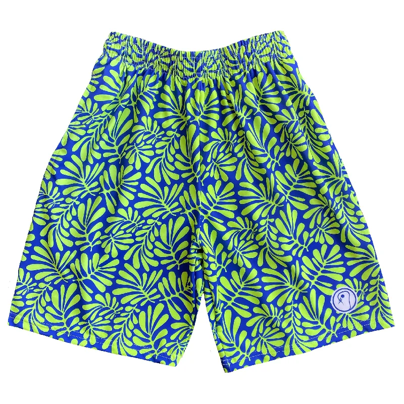 Men's Linen Blend Casual Shirts with Roll - Up Sleeves for a Summer Beach LookBoys Tropical Lacrosse Shorts - Green