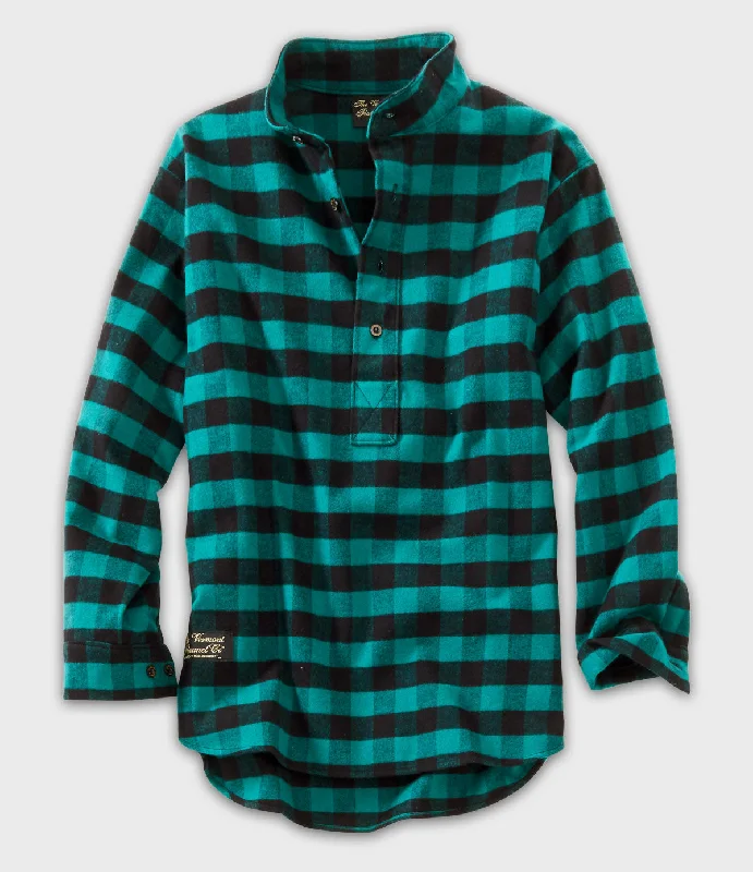 Men's Retro - Style Hawaiian Print Casual Shirts in Bold Patterns for a Tropical VacationHenley Flannel Shirt - Green Buffalo Men's Retro - Style Hawaiian Print Casual Shirts in Bold Patterns for a Tropical VacationHenley Flannel Shirt - Green Buffalo