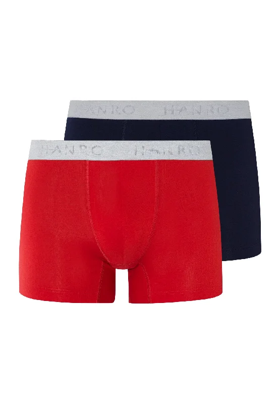 Men's boxer briefs with a quick - drying lining​Cotton Essentials Boxer Briefs 2-Pack | Deep Navy/ Bright Red 73078-2896