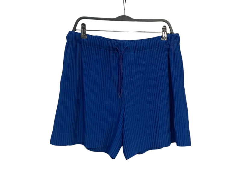 Men's drawstring casual linen shorts for a laid - back summer lookHOMME PLISSE ISSEY MIYAKE/Shorts/FREE/Blue/Polyester/HP55JM030 Men's drawstring casual linen shorts for a laid - back summer lookHOMME PLISSE ISSEY MIYAKE/Shorts/FREE/Blue/Polyester/HP55JM030