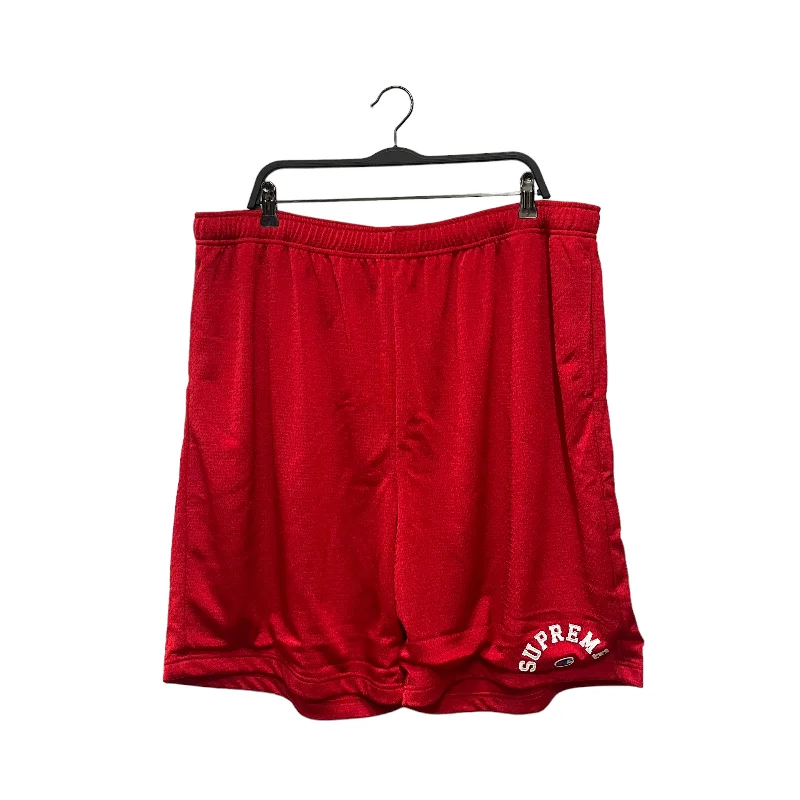 Men's high - waisted swim shorts with UPF protection for beach vacationsSupreme/Champion/Shorts/XL/Cotton/RED/