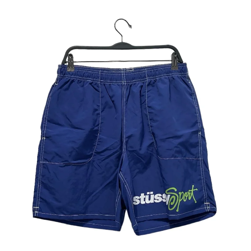 Men's high - waisted swim shorts with UPF protection for beach vacationsSTUSSY/Shorts/M/Nylon/BLU/LEG LOGO