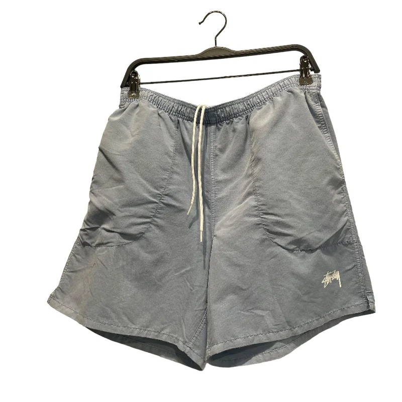 Men's elastic waistband lounge shorts for lazy weekends at homeSTUSSY/Shorts/M/Nylon/BLU/LEG LOGO