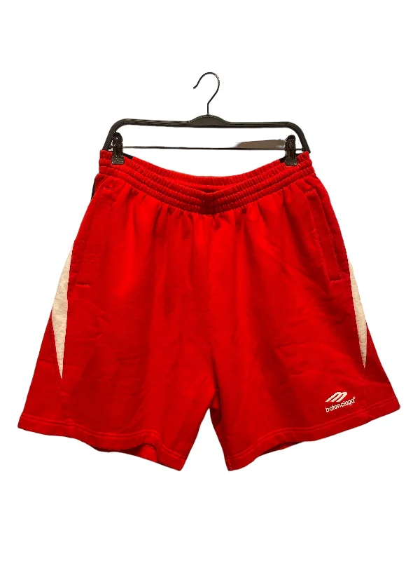 Men's pleated front twill shorts for a classic and sophisticated appearanceBALENCIAGA/Shorts/S/Cotton/RED/