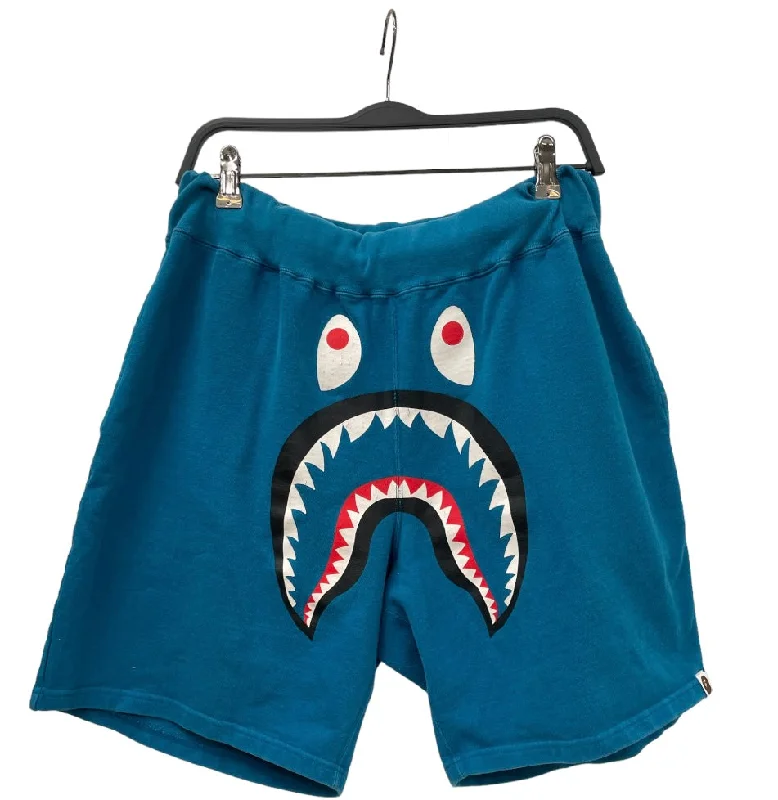Men's camo print cargo shorts for outdoor adventuresBAPE/Shorts/M/Cotton/BLU/Graphic/SHARK SHORTS TEAL