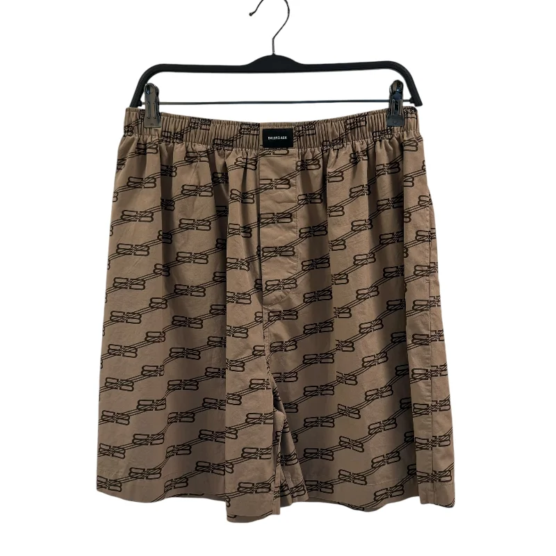 Men's plaid pattern wool blend shorts for a preppy fall styleBALENCIAGA/Shorts/48/Nylon/BRW/All Over Print/