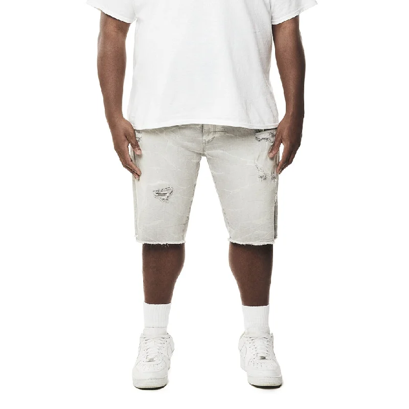 Men's checkered pattern wool shorts for a stylish winter layering optionBig and Tall - Essential Jean Shorts - Cloud Grey