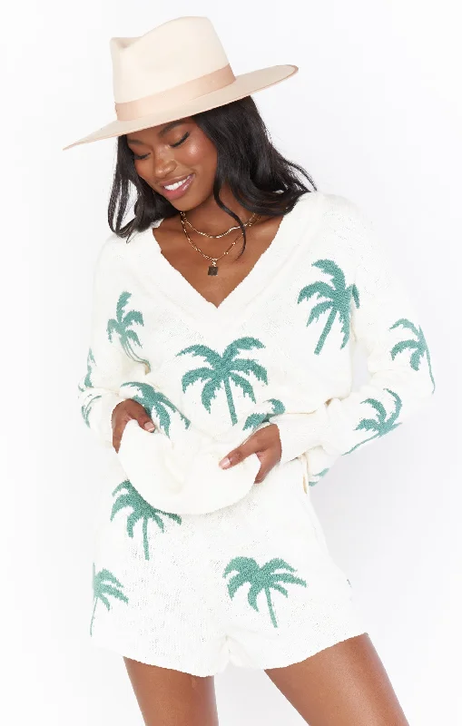 Men's flat - front chino shorts for semi - formal summer eventsBoardwalk Shorts ~ Palm Tree Knit Men's flat - front chino shorts for semi - formal summer eventsBoardwalk Shorts ~ Palm Tree Knit