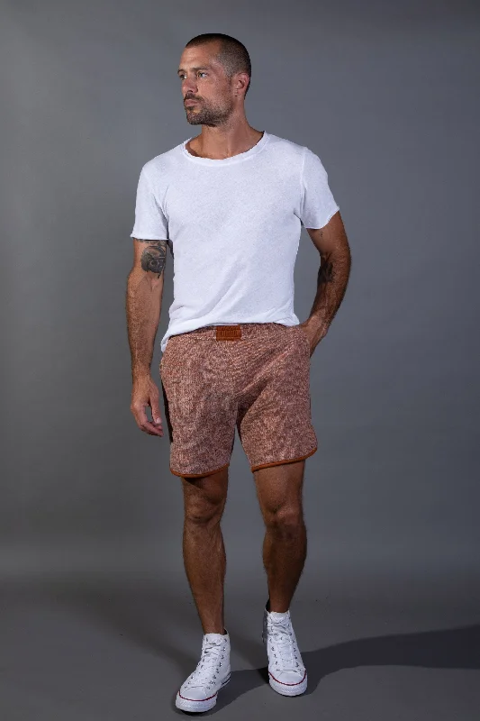 Men's wide - leg linen blend shorts for a relaxed beachside vibeMen's Soft Knit Melange O.S.B. Shorts