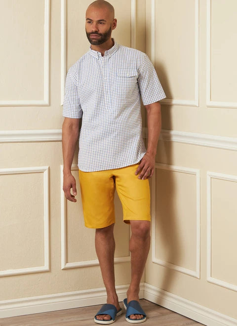 Men's plaid pattern wool blend shorts for a preppy fall styleVogue Shirts, Shorts and Trousers V1895 Men's plaid pattern wool blend shorts for a preppy fall styleVogue Shirts, Shorts and Trousers V1895