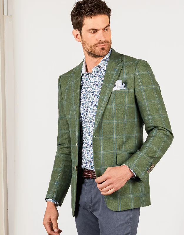 Men's Embroidered Detail Casual Shirts in Beige for a Touch of EleganceBarbican Blue Leaf Print Shirt