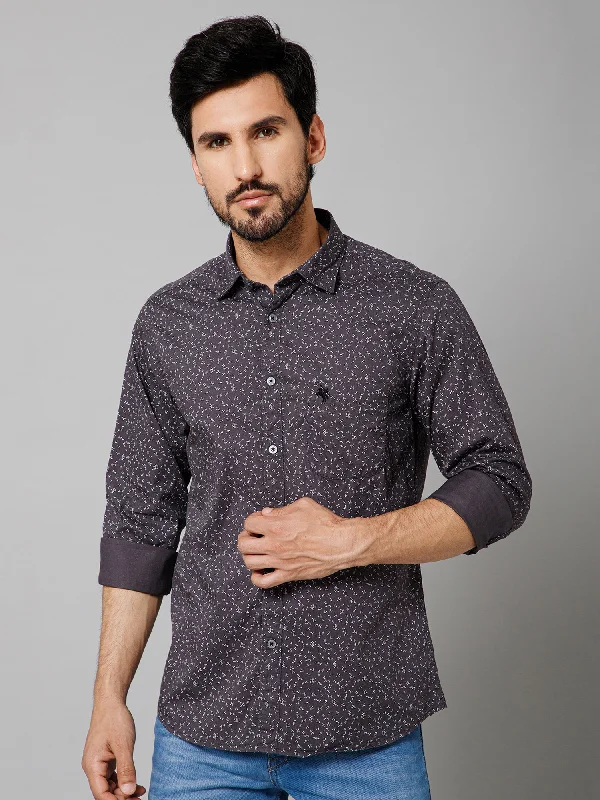 Men's Linen Blend Casual Shirts with Roll - Up Sleeves for a Summer Beach LookMen's Dark Grey Casual Floral Ditsy Print Full Sleeve Shirt Men's Linen Blend Casual Shirts with Roll - Up Sleeves for a Summer Beach LookMen's Dark Grey Casual Floral Ditsy Print Full Sleeve Shirt