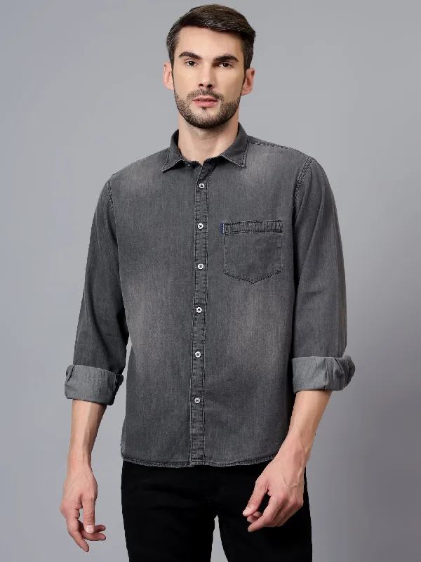 Men's Sustainable Recycled Material Casual Shirts for Eco - Conscious ConsumersMen's Black Casual Denim Full Sleeve Shirt Men's Sustainable Recycled Material Casual Shirts for Eco - Conscious ConsumersMen's Black Casual Denim Full Sleeve Shirt