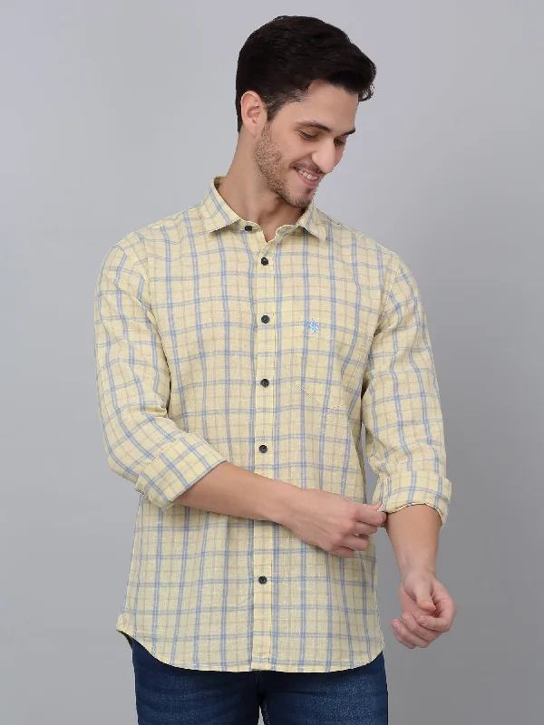 Men's Tailored Fit Checkered Casual Shirts in Multicolor for a Smart - Casual EnsembleMen's Yellow Casual Medium Checks Full Sleeve Shirt Men's Tailored Fit Checkered Casual Shirts in Multicolor for a Smart - Casual EnsembleMen's Yellow Casual Medium Checks Full Sleeve Shirt