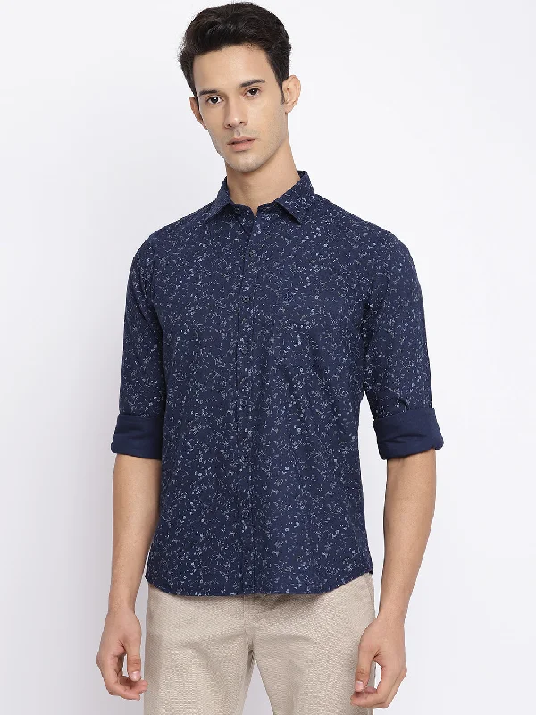 Men's Thermal - Lined Casual Shirts in Black for Added Warmth in Cold WeatherMen's Navy Blue Casual Floral Print Full Sleeve Shirt Men's Thermal - Lined Casual Shirts in Black for Added Warmth in Cold WeatherMen's Navy Blue Casual Floral Print Full Sleeve Shirt