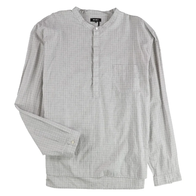 Men's Wrinkle - Resistant Polyester Blend Casual Shirts for Easy Travel and MaintenanceDKNY Mens Grid 1/2 Button Up Shirt, Grey, XX-Large Men's Wrinkle - Resistant Polyester Blend Casual Shirts for Easy Travel and MaintenanceDKNY Mens Grid 1/2 Button Up Shirt, Grey, XX-Large