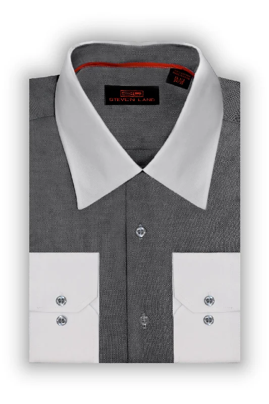Men's Double - Cuff Dress Shirts in Burgundy with Monogramming Option for a Personalized TouchSteven Land | Gerard | Dress shirt