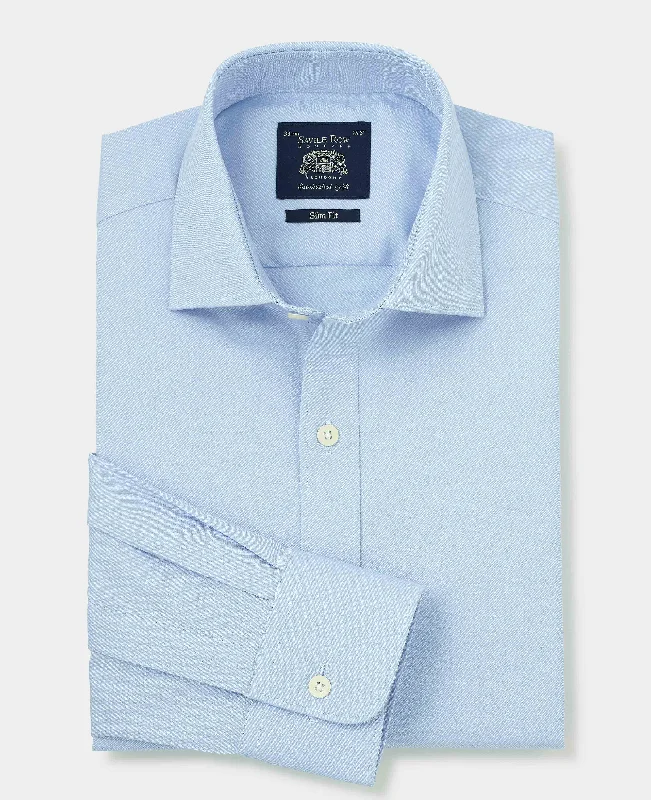 Men's Sustainable Recycled Material Casual Shirts for Eco - Conscious ConsumersPale Blue Stretch Cotton Slim Fit Formal Shirt - Single Cuff Men's Sustainable Recycled Material Casual Shirts for Eco - Conscious ConsumersPale Blue Stretch Cotton Slim Fit Formal Shirt - Single Cuff