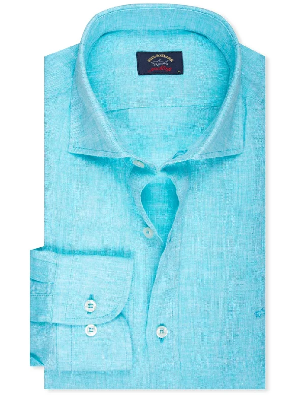 Men's Graphic - Printed Casual Shirts with Pop - Culture References for a Fun and Stylish LookLinen Shirt Aqua Men's Graphic - Printed Casual Shirts with Pop - Culture References for a Fun and Stylish LookLinen Shirt Aqua