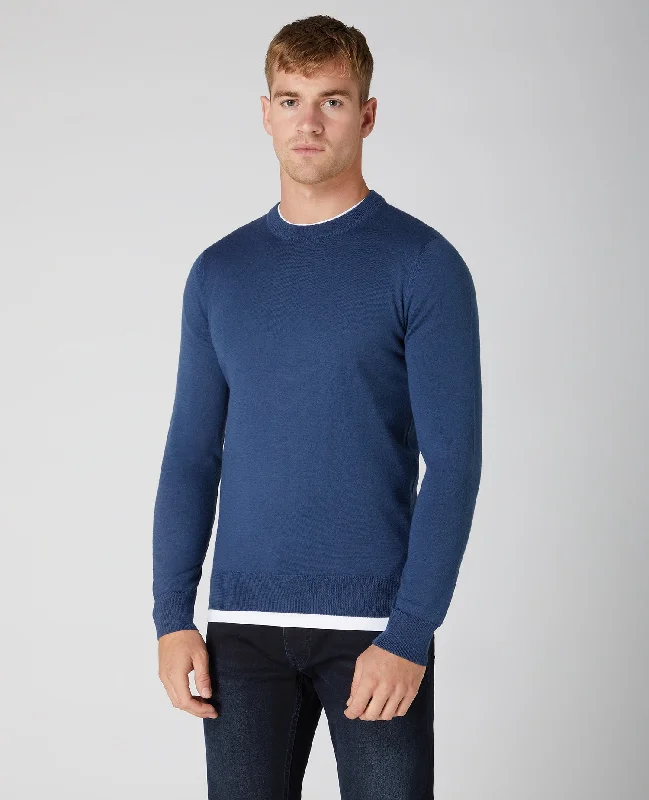 Men's Short - Sleeve Linen Casual Shirts in Light Khaki for a Breathable Summer OptionRemus Uomo Crew Neck Jumper