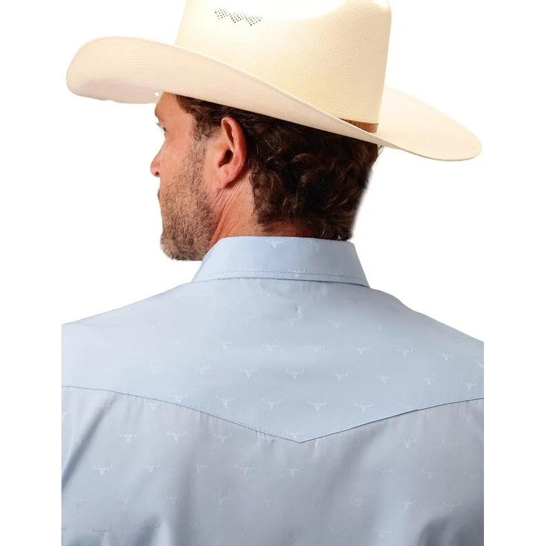 Men's Button - Down Oxford Casual Shirts in Crisp White for a Classic and Versatile StyleRoper Western Shirt Mens Long Sleeve Longhorn Blue 01-001-0145-0321 BU Men's Button - Down Oxford Casual Shirts in Crisp White for a Classic and Versatile StyleRoper Western Shirt Mens Long Sleeve Longhorn Blue 01-001-0145-0321 BU