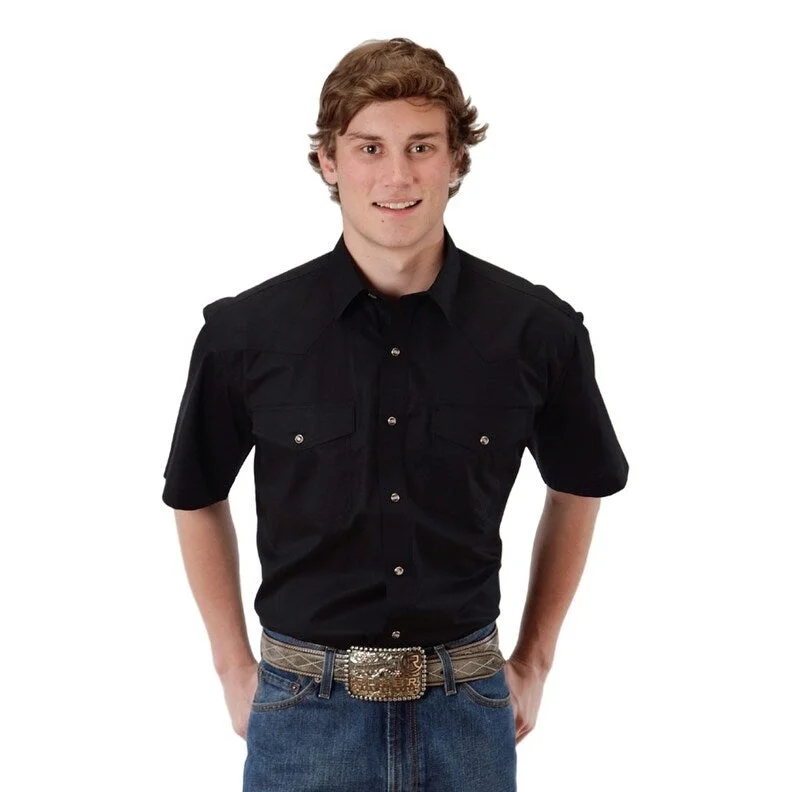 Men's Short - Sleeve Linen Casual Shirts in Light Khaki for a Breathable Summer OptionRoper Western Shirt Mens S/S Solid Snap Black 03-002-0265-1017 BL Men's Short - Sleeve Linen Casual Shirts in Light Khaki for a Breathable Summer OptionRoper Western Shirt Mens S/S Solid Snap Black 03-002-0265-1017 BL