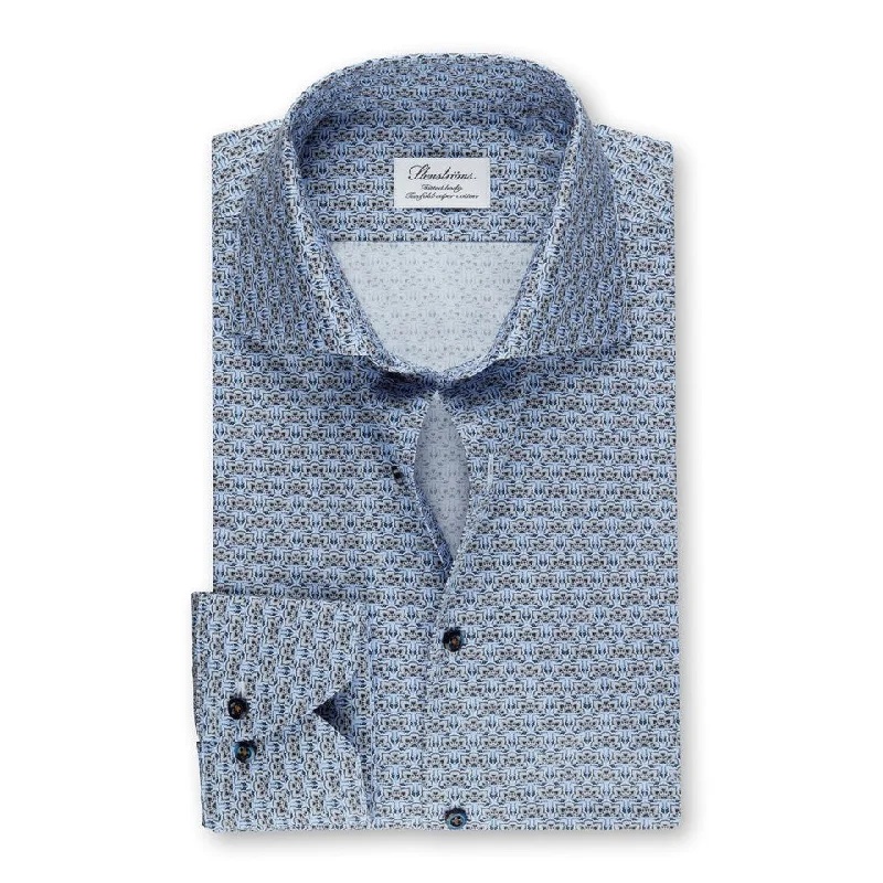 Men's Soft - Touch Modal Blend Dress Shirts in Mustard Yellow for a Bold Fashion StatementFitted Body - Medallion Shirt