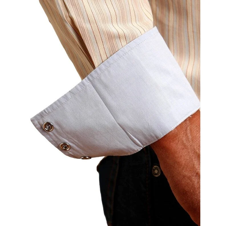 Men's Wrinkle - Resistant Polyester Blend Casual Shirts for Easy Travel and MaintenanceStetson Western Shirt Mens L/S Stripe Cream 11-001-0476-4012 WH Men's Wrinkle - Resistant Polyester Blend Casual Shirts for Easy Travel and MaintenanceStetson Western Shirt Mens L/S Stripe Cream 11-001-0476-4012 WH