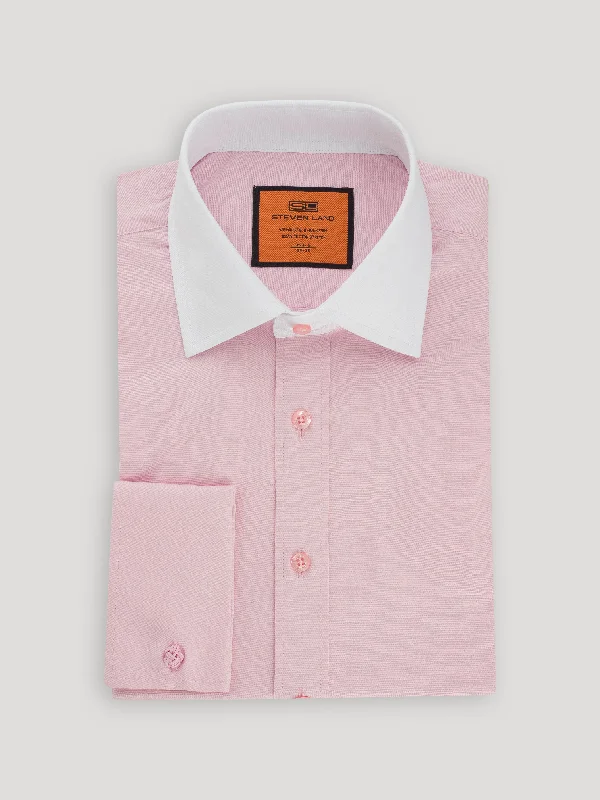 Poplin Dress Shirt | Classic Fit | French Cuff | 100% Cotton | Pink