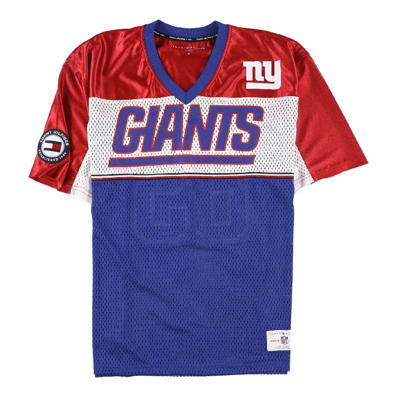 Men's Distressed Denim Casual Shirts with Frayed Edges for a Trendy and Rugged LookTommy Hilfiger Mens New York Giants Jersey, Multicoloured, Medium Men's Distressed Denim Casual Shirts with Frayed Edges for a Trendy and Rugged LookTommy Hilfiger Mens New York Giants Jersey, Multicoloured, Medium