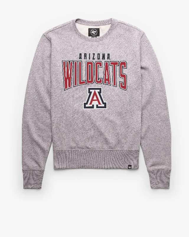 Zip - up men sweatshirt for easy on - and - offARIZONA WILDCATS TEAM ELEMENTS ARCH '47 HEADLINE CREW