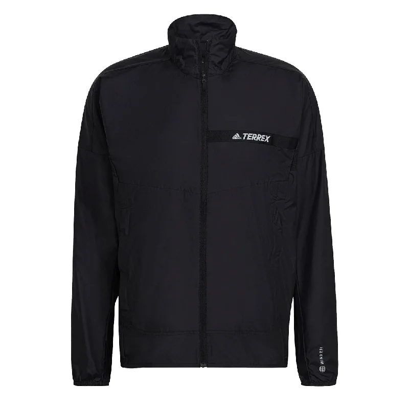 Fleece - lined men jackets for cold - weather commutingAdidas Terrex Multi Wind Jacket Black