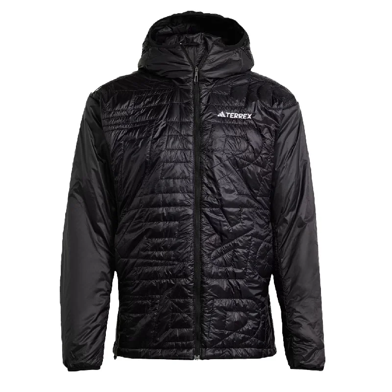 Down - filled men jackets in bright colors for winter fashionAdidas Terrex Xperior Varilite Primaloft Hooded Jacket Black