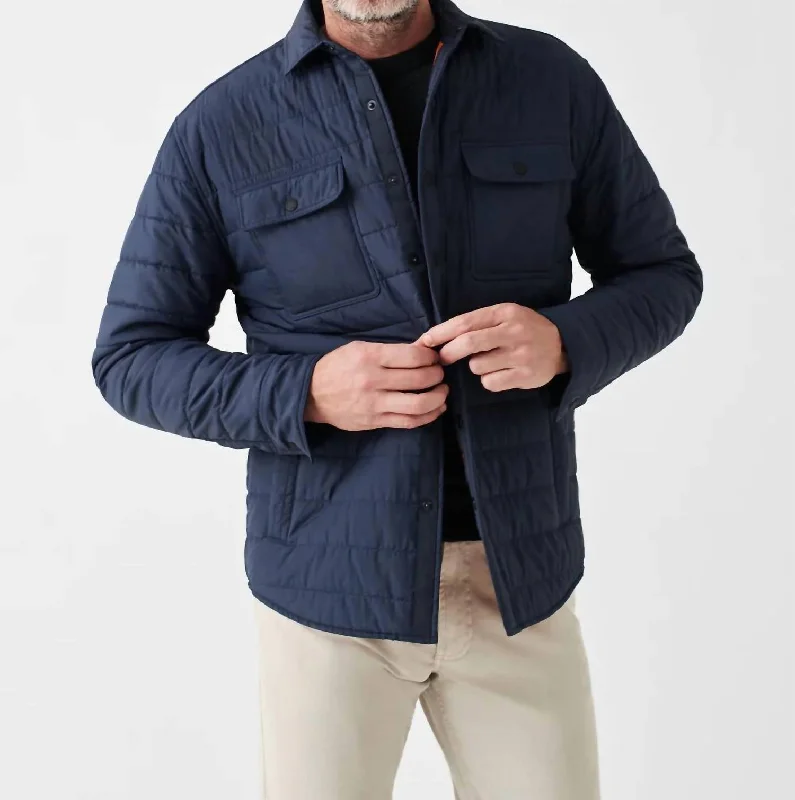 Men jackets with a zip - off sleeves to convert to a vestAtmosphere Shirt Jacket In Navy