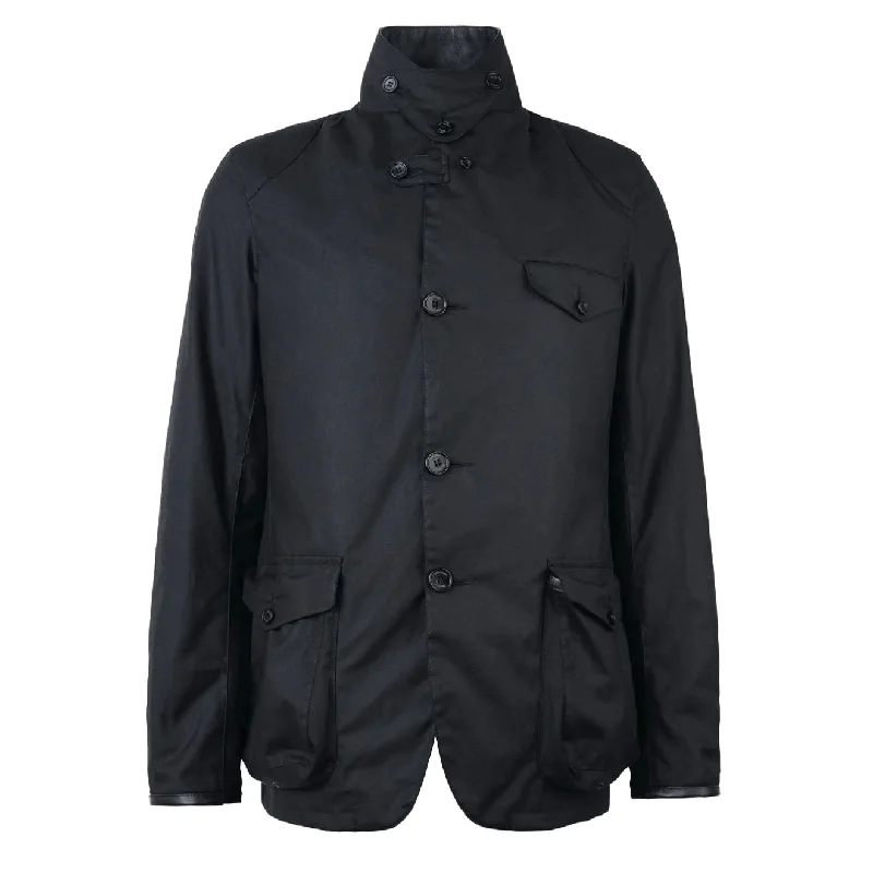 Men jackets with a media - friendly pocket for easy access to gadgetsBarbour Beacon Sports Wax Jacket Black