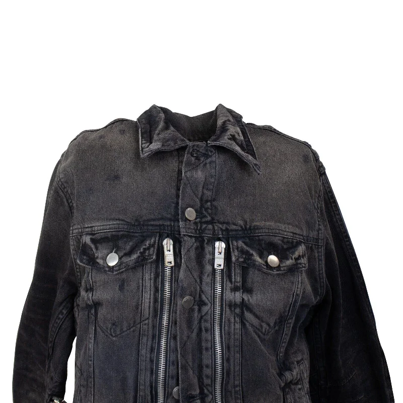 Plus - size men jackets with adjustable drawstrings for a comfortable fitBlack MX2 Trucker Jacket