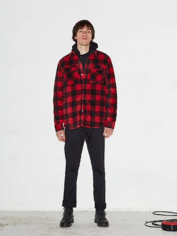 Corduroy men jackets in earthy tones for a rustic charmBower Polar Fleece Jacket - RIO RED