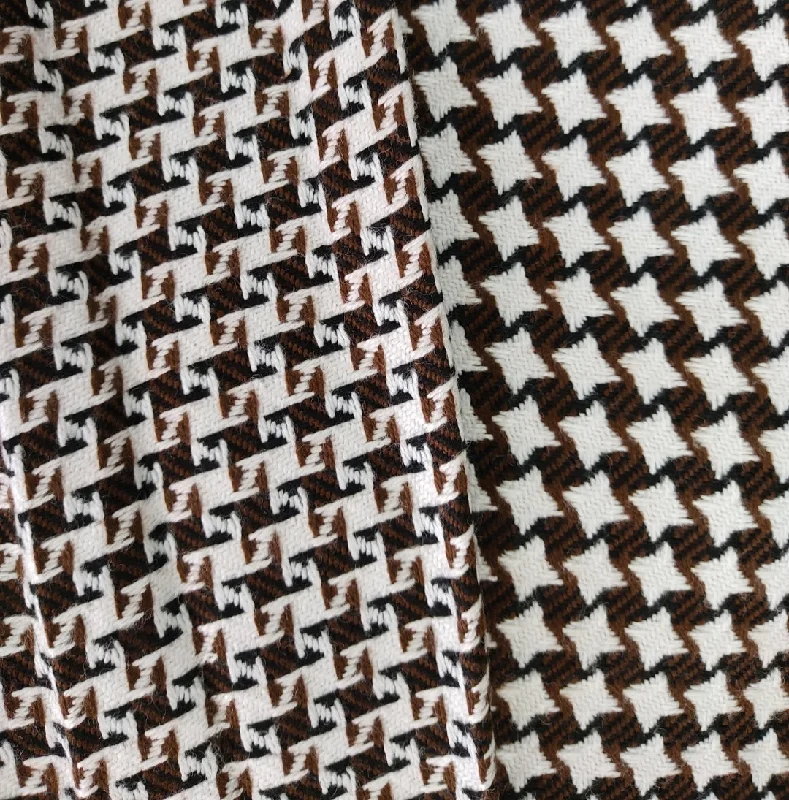 Men's Pin - Striped Wool - Blend Blazer in Navy and White for a Traditional Business AttireBrown & White Abstract Woolen Tweed Fabric Men's Pin - Striped Wool - Blend Blazer in Navy and White for a Traditional Business AttireBrown & White Abstract Woolen Tweed Fabric