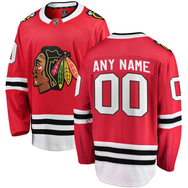 Men's Breathable Polyester Running Jerseys in Bright Neon Colors for High - Visibility WorkoutsChicago Blackhawks Customized Home Breakaway Jersey w/ Authentic Lettering