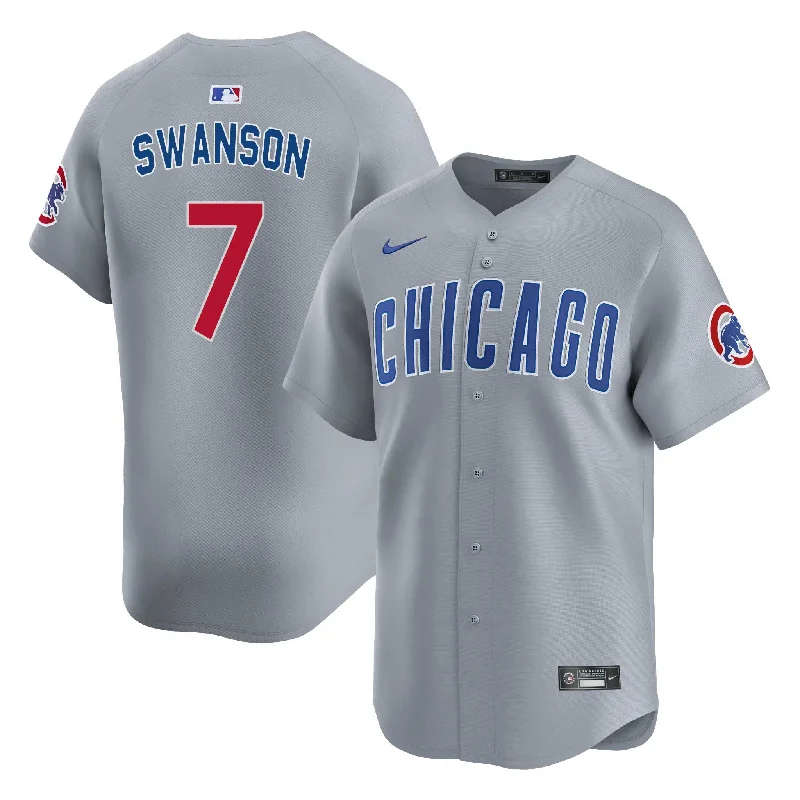 Men's Custom - Printed Baseball Jerseys with Player Names and Numbers for Personalized StyleChicago Cubs Dansby Swanson Nike Road Vapor Limited Jersey W/ Authentic Lettering