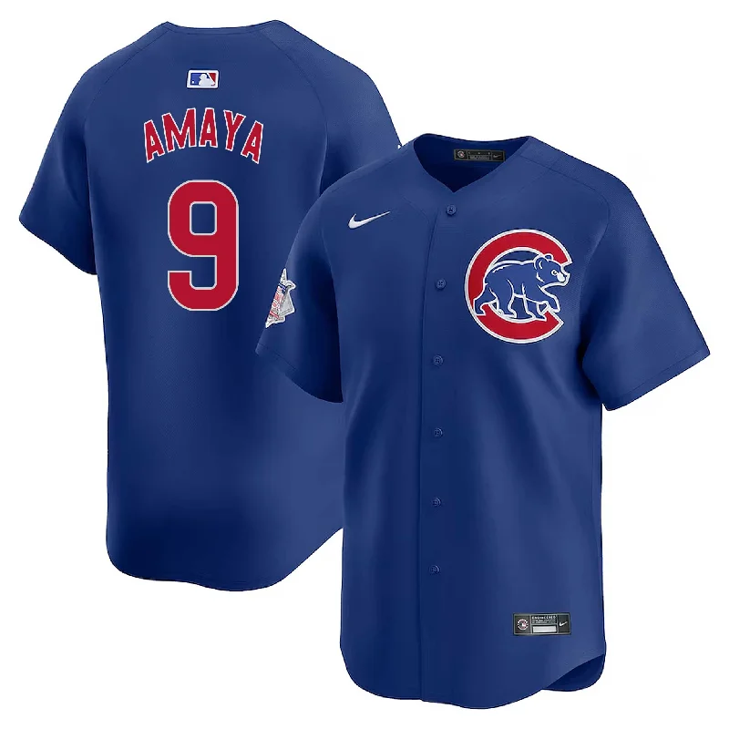 Men's Custom - Embroidered Volleyball Jerseys for Team Uniforms or Personalized GearChicago Cubs Miguel Amaya Nike Alternate Vapor Limited Jersey W/ Authentic Lettering