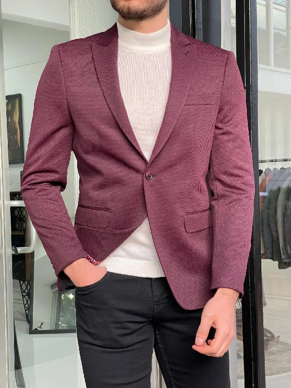 Tall Men's White Linen Blazer with Gold Buttons for a Beach - Ready and Elegant LookHazel Burgundy Slim Fit Peak Lapel Wool Blazer Tall Men's White Linen Blazer with Gold Buttons for a Beach - Ready and Elegant LookHazel Burgundy Slim Fit Peak Lapel Wool Blazer