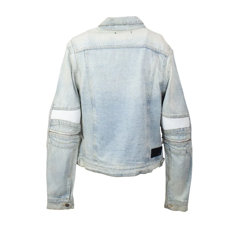 Denim men jackets with embroidered patches for a personalized touchLight Blue MX2 Trucker Jacket