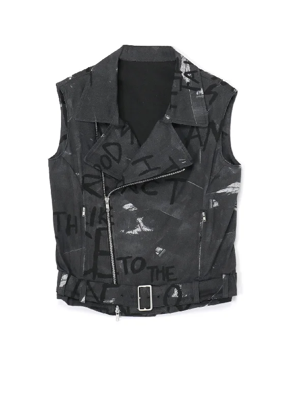Embroidered men jackets with intricate floral designs for a unique aestheticICE & FIRE PRINT SLEEVELESS BIKER JACKET Embroidered men jackets with intricate floral designs for a unique aestheticICE & FIRE PRINT SLEEVELESS BIKER JACKET