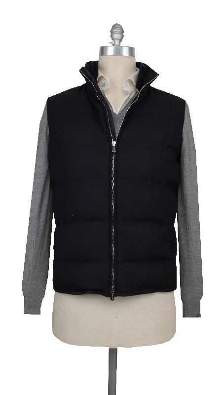 Stretch - fabric men jackets for unrestricted movement during workoutsMandelli Dark Blue Jacket Vest