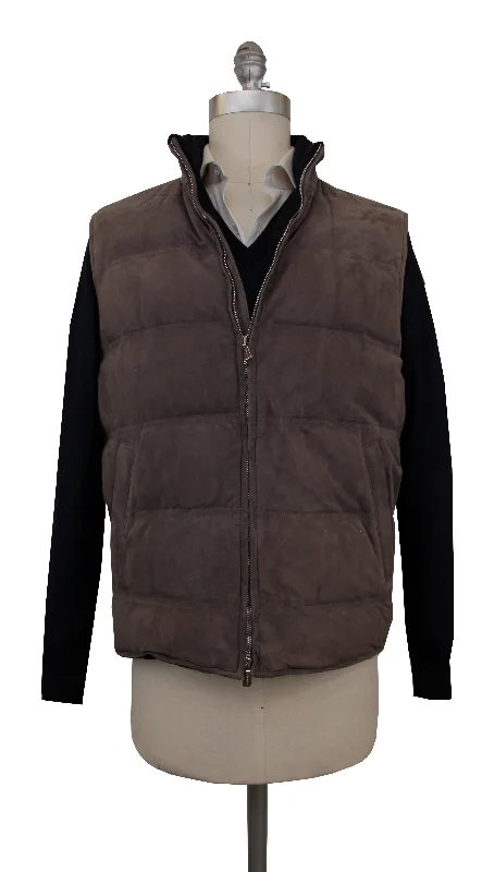 Stretch - fabric men jackets for unrestricted movement during workoutsMandelli Light Brown Jacket Vest