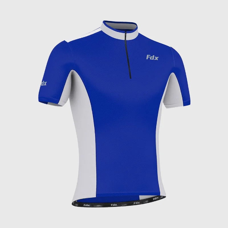 Men's Moisture - Wicking Lacrosse Jerseys with Mesh Panels for Optimal Performance on the FieldFdx Vertex Blue Men's & Boy's Short Sleeve Summer Cycling Jersey